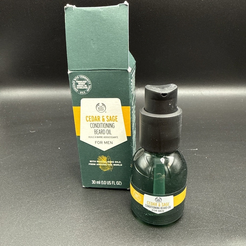 THE BODY SHOP Cedar & Sage Conditioning Beard Oil 30 ml / 1.0 fl oz New